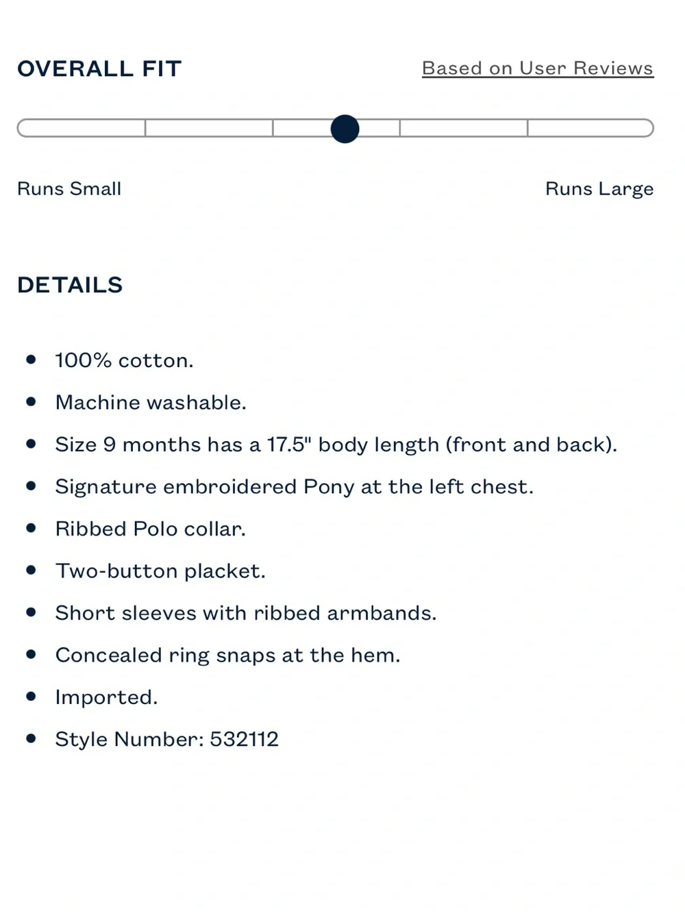 Ralph Lauren White Polo Baby Shortall